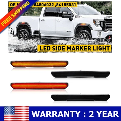 For GMC Sierra 2500 HD 3500HD LED Front Rear Fender Side Marker Lights 2020-2024 - Image 1 of 4