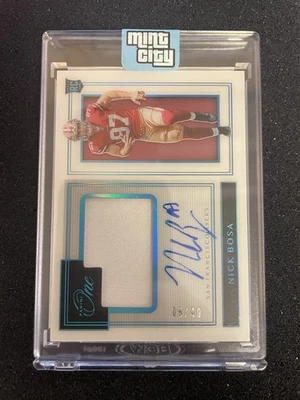 2019 Panini One Nick Bosa Premium Patch Auto /25 Player Worn SSP On Card 49ers - Image 1 of 2