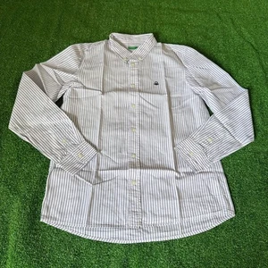 Camisa Benetton Niños Icónico Logo Abotonada Manga Larga Azul Punta Talla 11-12 - Imagen 1 de 11