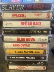 10 Cassette Tapes 80s Hard Rock Metal Some RARE Meliah Rage Overkill Manowar - Picture 1 of 24