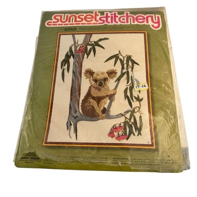 Vintage Sunset Stitchery Embroidery Kit Koala 1976 - Image 1 of 4
