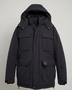 Chaqueta de invierno Khujo Genuine para hombre Parka talla L negra robusta usada - Imagen 1 de 9
