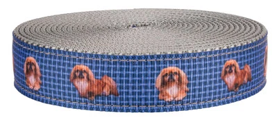 Country Brook Design® 1 英寸蓝色北京银色尼龙织带清仓,50 — 第 1/2 张图片