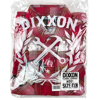 Camisa Dixxon Franela "NOEL" Para Hombre XL Navidad Navidad Cuadros Roja Botón a Presión Foto 1 de 4