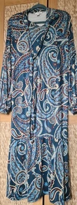 Lovely Warehouse Blue Paisley pussy bow Maxi Dress Size 12 Nwt - Picture 1 of 4