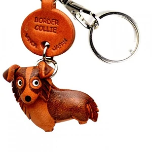 Border Collie Handmade 3D Leather Dog Key chain/ring *VANCA* Made in Japan#56708 - Bild 1 von 10