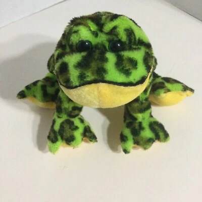 GANZ WEBKINZ 8" PLUSH BULLFROG GREEN AND YELLOW WITH BLACK SPOTS NO CODE - Image 1 of 4