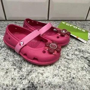 New With Tag CROCS Keeley Springtime Keeley Raspberry/Petal Pink Sandals Size C4 - Picture 1 of 6