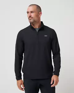 NWT $139.95 Travis Mathew Men's Heater Wanderlust 1/4 Zip in Black Sz M - Picture 1 of 7