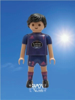 - HECHO A MANO - Custom Playmobil Hugo Mallo Celta de Vigo fútbol defensa pontevedra celeste