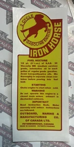 Calcomanía Iron Horse para motores Johnson OMC 2 ciclos FH LP 1200 y otros 1 calcomanía - Imagen 1 de 2