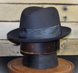 Vintage Mallory Fedora Hat (7 Gray) - Picture 1 of 11
