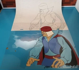 RARE 1980s PRODUCTION ANIMATION CELL AND DRAWING HE-MAN MOTU THE KEEPER - Picture 1 of 3