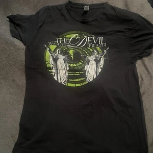 T-shirt Tultex uomo taglia XLarge nera il diavolo indossa Prada l'atto TDWP RARA - Foto 1 di 6