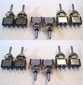 2K280 12 x Point Motor Switches Mini Toggle SPDT (on) Off (on) Spring Loaded Off - Picture 1 of 11
