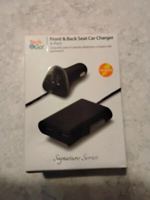Tech and Go 9.6 Amp 4-Port USB Front and Back Seat Car Charger - Image 1 of 4