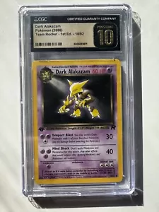 Pokémon 1st EDITION Dark Alakazam 18/82 Non-Holo Team Rocket CGC Pristine 10 - Picture 1 of 4