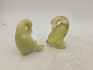 2x Figur Jade geschnitzt Ente /Vogel - Bild 1 von 8