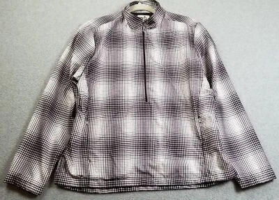 Ashworth Golf Jacket Womens Medium Black White Plaid Long Sleeve Water Resistant - Image 1 of 4