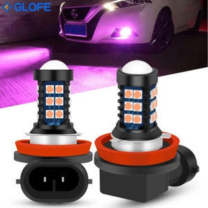 2X LED Fog Driving Lights Pink Purple H11/H8 Foglight DRL Bulb Lamps Accessories - Picture 1 of 11