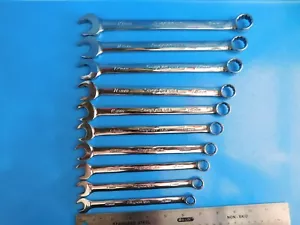 NEW, SNAP ON TOOLS "10MM THRU 19MM" FLANK DRIVE PLUS COMBO WRENCH SET OF 10 - Foto 1 di 9