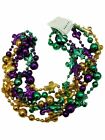Fleur De Lis Purple Green Gold Mardi Gras Beads 12 Necklaces Party Favors