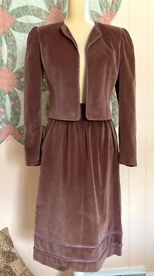 VTG 'MY CONCEPTS SPORTSWEAR' SZ 11 ALL COTTON SKIRT & JACKET COCOA BROWN ILGWU - Image 1 of 4