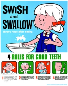 4 Rules For Good Teeth - Dentist - 1970's - Advertising Poster - Picture 1 of 1