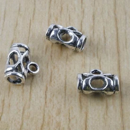 20pcs 13.6x6.9mm Hole:4.7mm Tibetan Silver Cup Spacer Bail Findings H2943 - Image 1 of 1