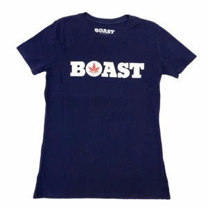 BOAST Damen marineblau Wortmarke T-Shirt $ 30 NEU - Bild 1 von 1
