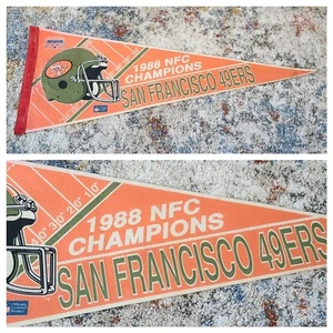 Vtg 1988 San Francisco 49ers NFC Champions 30" Pennant Felt Banner Super Bowl - Picture 1 of 9