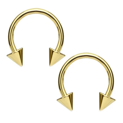 Par de pezones de cartílago oreja tabique nariz barra circular espiga chapada en oro de 14 quilates  Foto 1 de 2