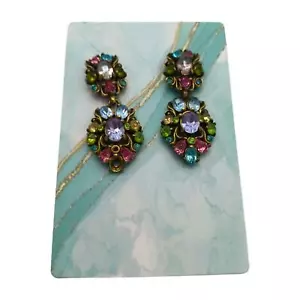 Pendientes colgantes vintage Hollycraft para mujer años 50 cobre relleno estruscano - Imagen 1 de 7