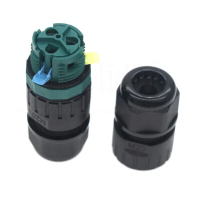IP68 M20 2pin 3pin Waterproof Connector, P20 Crimping Power Cable Gland Plugs - Image 1 of 4