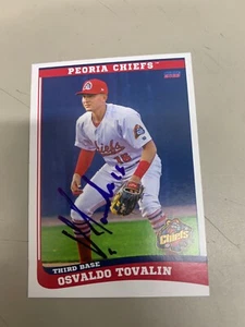 Osvaldo Tovalin Signed Card 2023 Peoria Chiefs Team Card IP Auto - Picture 1 of 1