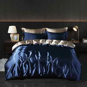 Bedding Set with Fitted Sheet Duvet Cover High Bedding Set Solid Color Bedding - Picture 1 of 52