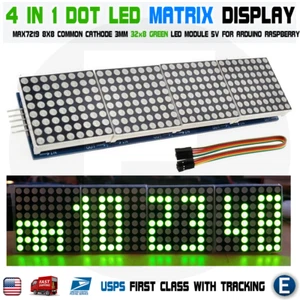 4 en 1 matriz 8x32 verde módulo de pantalla led max7219 32x8 Arduino Raspberry Pi - Imagen 1 de 10