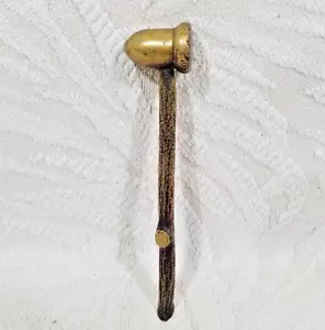 VINTAGE BRASS ACORN ICE BREAKER NUT CRACKER TABLE TUNER HAMMER MALLET - Picture 1 of 12
