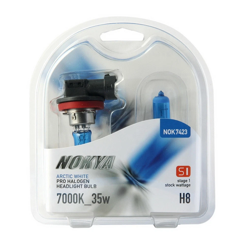Nokya H8 Arctic White Headlight Pro Halogen Light Bulb 7000K 35W S1 NOK7423 - Image 1 of 1