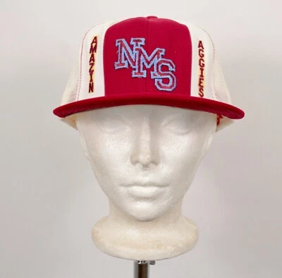 Gorra de Colección Nos Años 80 NMS Aggies AJD Rayas de la Suerte Snapback Talla L Años 80 Nuevo México Foto 1 de 4