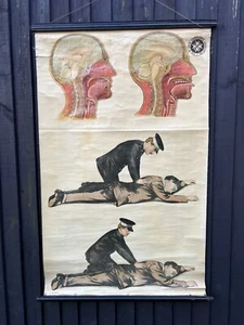 Original Anfang 20. Jahrhundert „St. John’s Ambulance’ Medical Poster / Lehrmittel - Bild 1 von 6