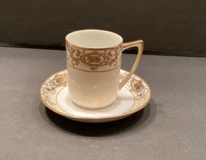 Noritake 175 Christmas Ball Flat Demitasse Cup & Saucer Set  #3 Green Backstamp  - Picture 1 of 12