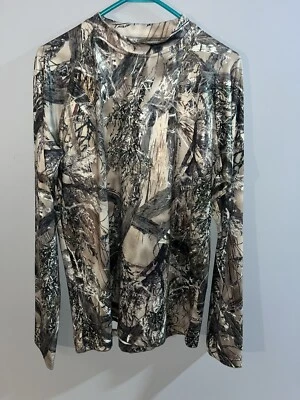No Trace Mens M TRUE TIMBER CAMO Lightweight Hunting Base Layer Mock Neck - Image 1 of 4