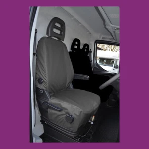 Funda de asiento de conductor negra impermeable Iveco Daily 2014-2022 hecha en el Reino Unido - Imagen 1 de 2