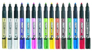 Pentel Arts Paint Marker, Vivid ink 4.0mm Bullet Tip, 15 Colours MMP20 (One Pen) - Picture 1 of 26