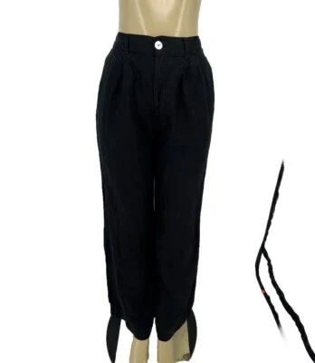 Pantalones de vestir Bella Dahl 25 para mujer de lino 32” entrepierna cintura alta plisados delanteros 37-28 Foto 1 de 4