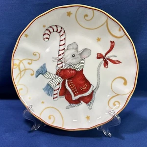 Williams Sonoma TWAS THE NIGHT BEFORE CHRISTMAS MOUSE Salad Plate BRAND NEW - Picture 1 of 4