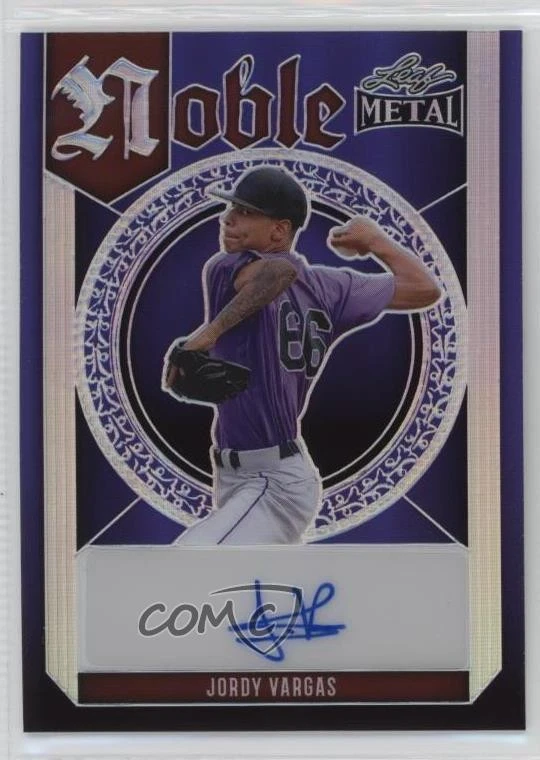 2023 Leaf Metal Noble Purple Prismatic /8 Jordy Vargas #N-JV1 Auto - Image 1 of 2