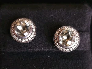 Orecchini David Yurman Prasiolite Diamante Tondo Argento Sterling 925 - Foto 1 di 15