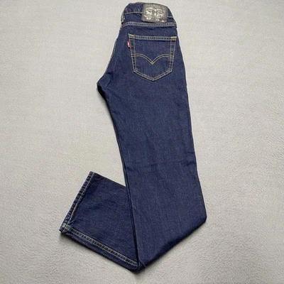 Jeans Levis 513 Para Hombre 28x32 Azul Índigo Oscuro Ajustados Pierna Recta Denim Cremallera Mosca Foto 1 de 4